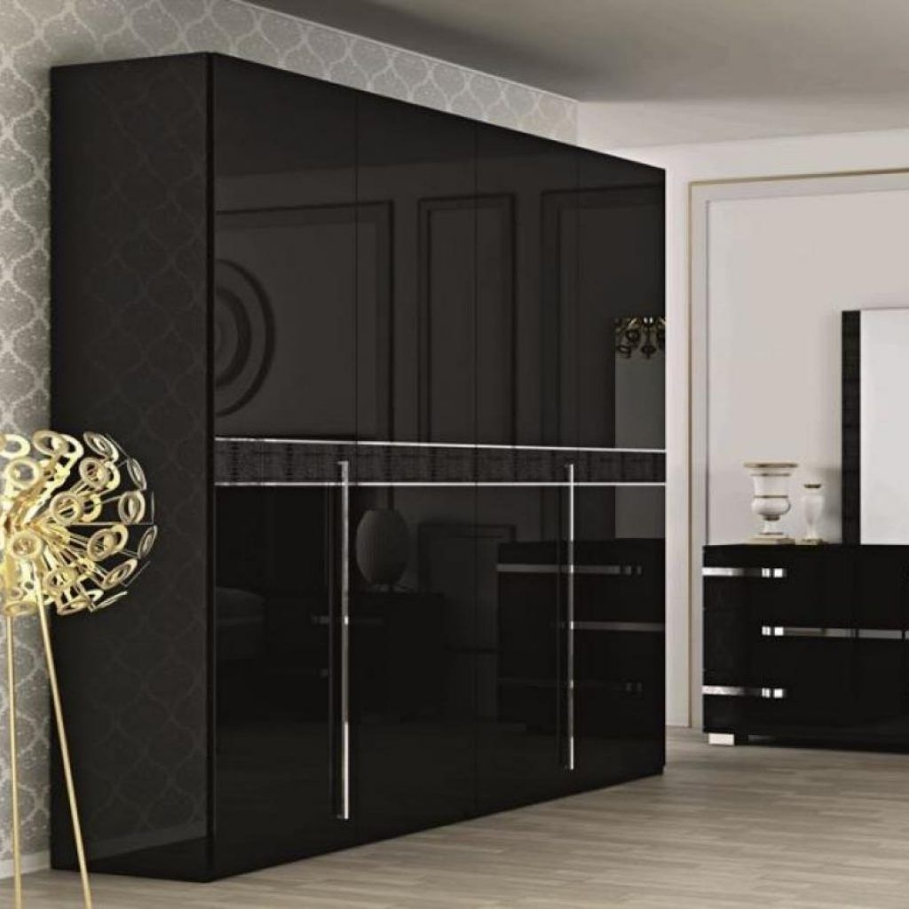 2022 Latest Gloss Black Wardrobes