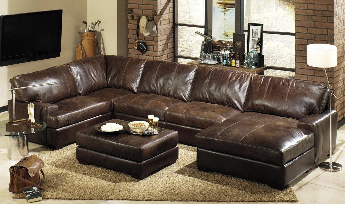15 Best Collection of Leather Chaise Sectionals