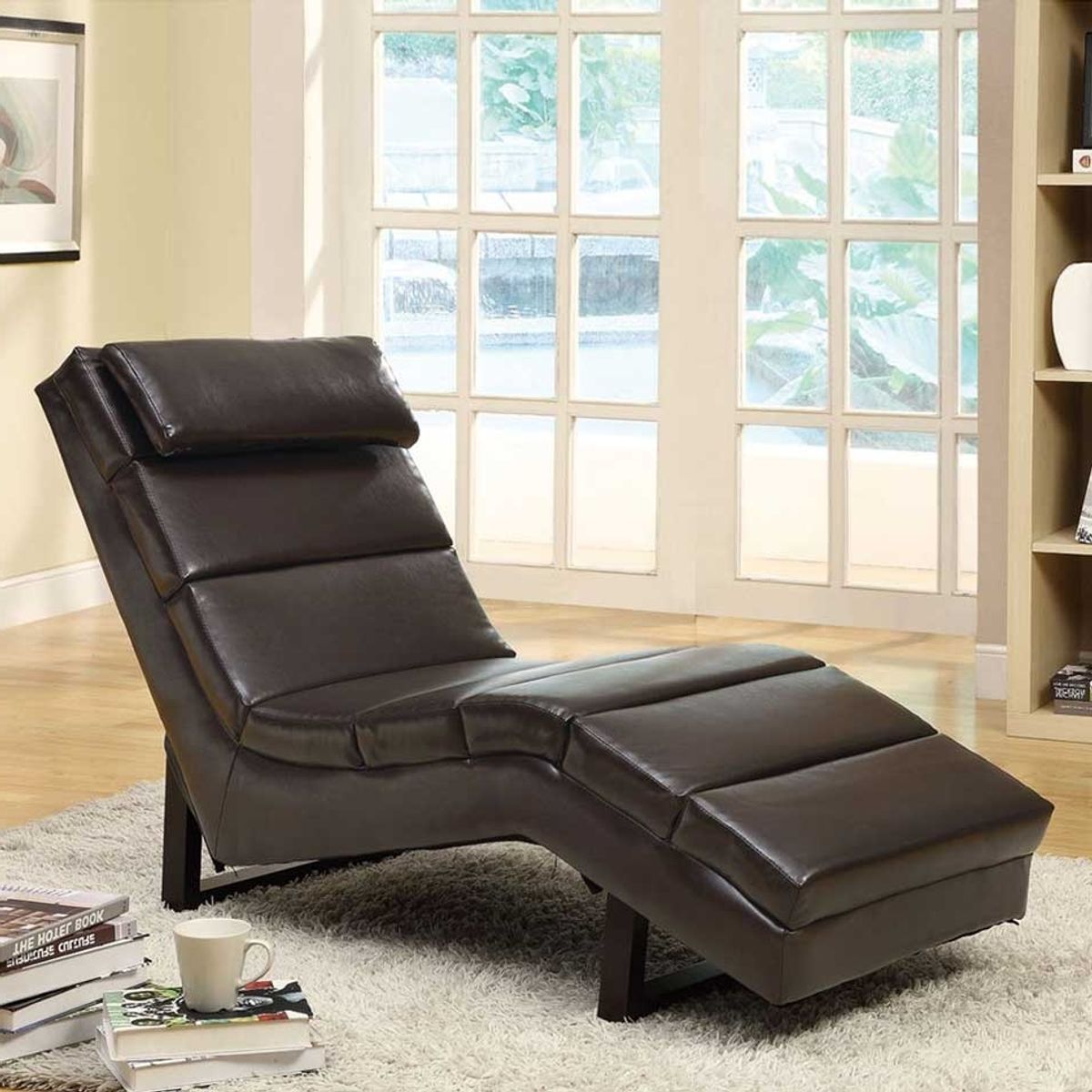 15 The Best Brown Leather Chaise Lounges