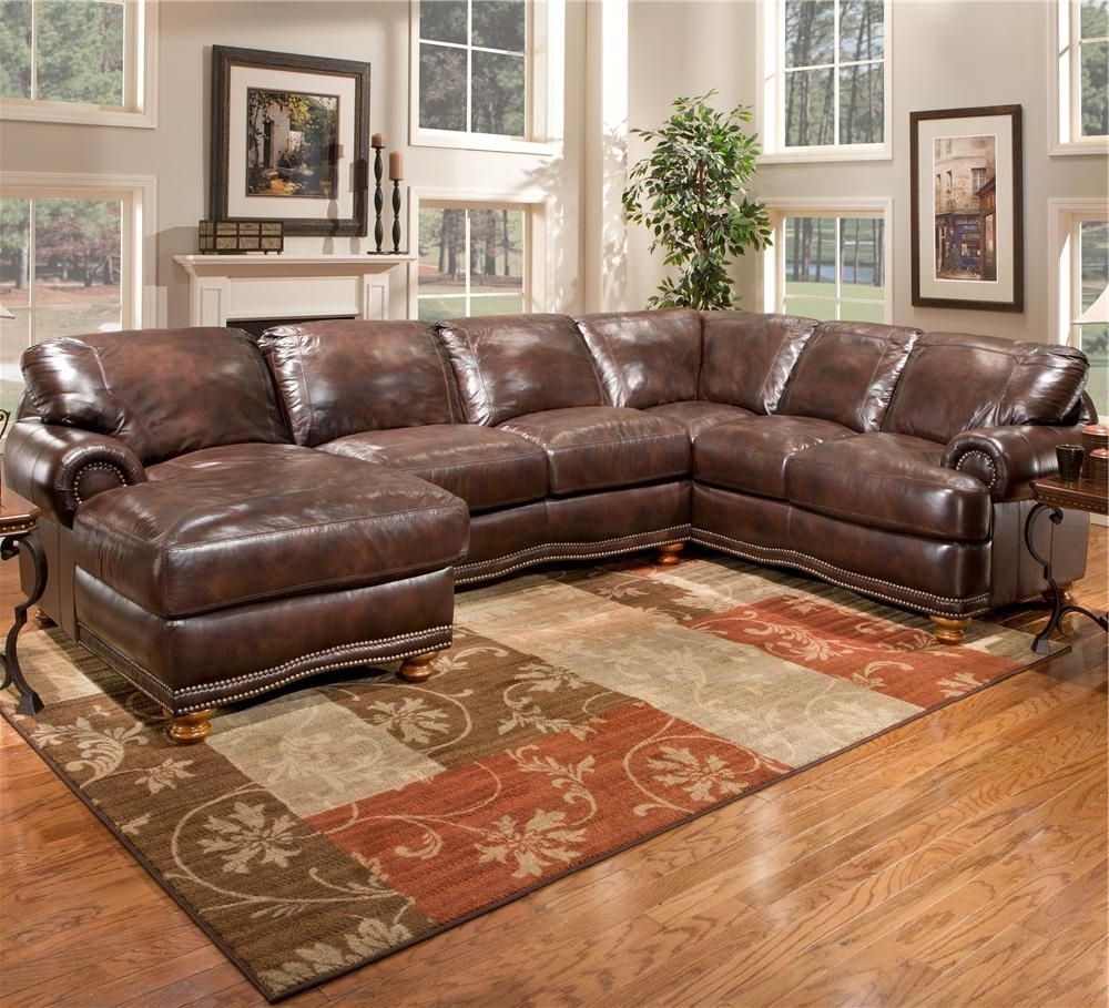 2024 Latest Brown Leather Sectionals with Chaise