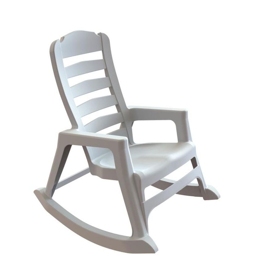 White Resin Patio Rocking Chairs Within Newest Shop Adams Mfg Corp Stackable Resin Rocking Chair At Lowes 
