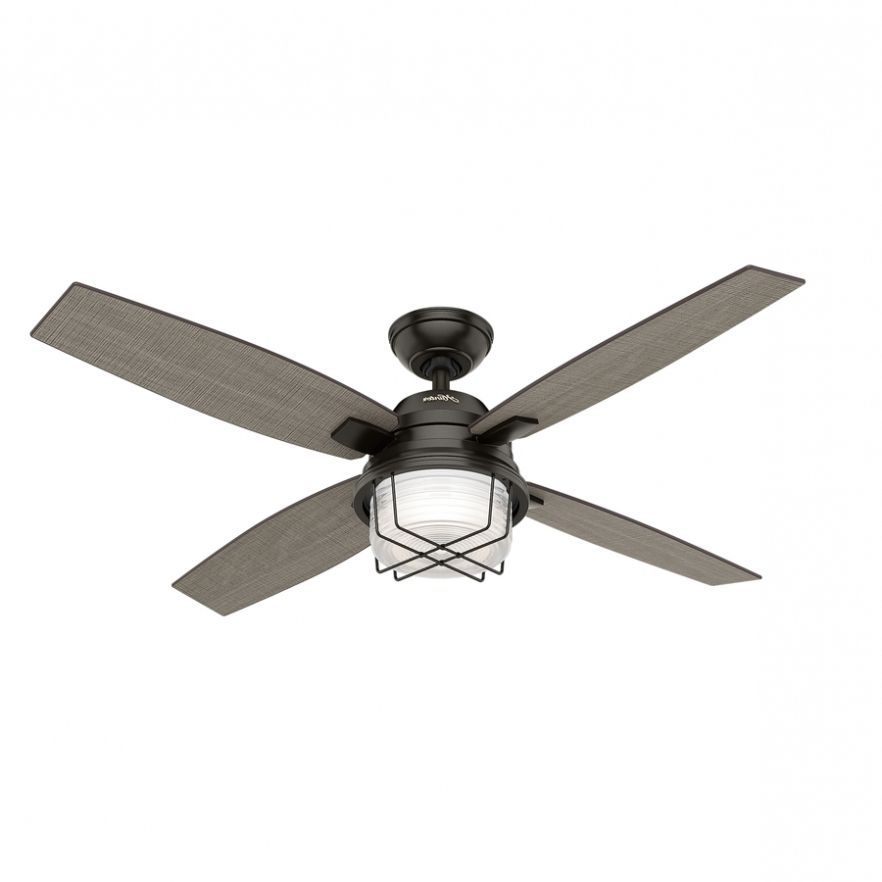 Outdoor Ceiling Fans At Lowes Intended For 2018 Fans Shop Hunter Ivy Creek 52 In Noble Bronze Indoor Outdoor 