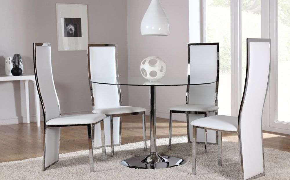 chrome dining room chair sets