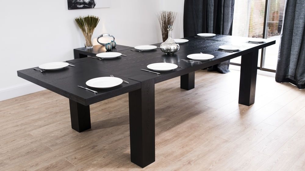 ovular black dining room table