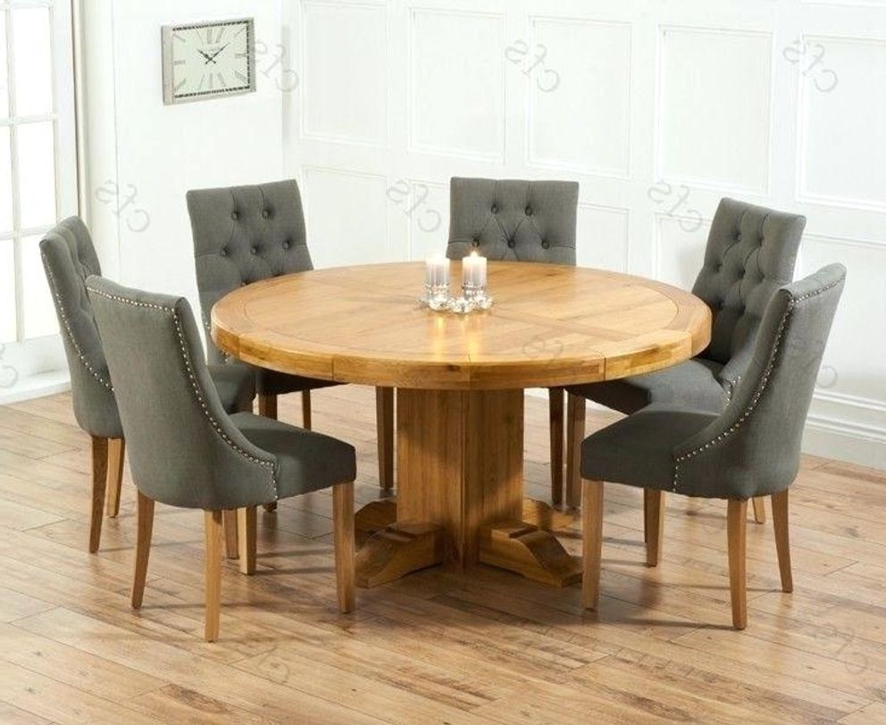 Stylish Round Dining Table For 6 And Chairs On Glass With Amazing Pertaining To Recent 6 Seater Round Dining Tables ?width=992